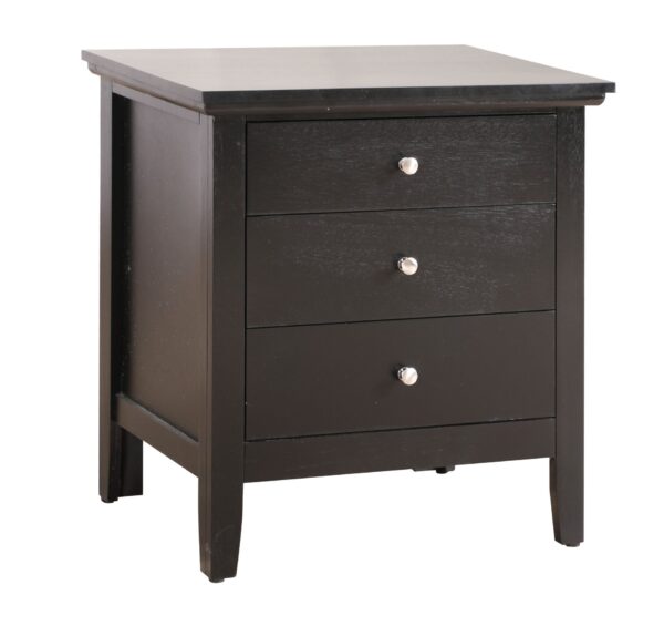 3 Drawer Nightstand - Black
