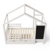 Twin House Bed With Blackboard And Drawers, 2 Assembly Options - White - Image 10