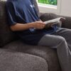 Lamb's Wool 2 Seater Cushion Sofa Comfortable Sofa For Living Room Bedroom And Other Casual Spaces Lamb's Wool Sofa With 2 Cushions And 2 Ball Pillows (Set of 2) - Gray - Image 14