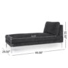 Fabric Upholstered Chaise Lounge With Iron Bracket Legs - Gray - Image 3