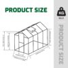 Newly Marketed Gain Height Windproof Aluminum Greenhouse 6 X 8 Ft Polycarbonate Greenhouse Raised Base And Anchor Aluminum Heavy Duty Walk - In Greenhouses For Outdoor Backyard In All Season - Green - Image 6