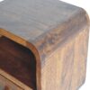 Extra Mini Wall Mounted Curved Nightstand & Open Slot - Brown - Image 4
