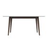 Levi - Modern Style Rectangular Dining Kitchen Table - Dark Brown / White - Image 2