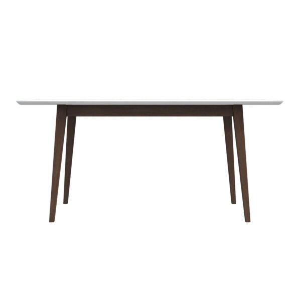 Levi - Modern Style Rectangular Dining Kitchen Table - Dark Brown / White