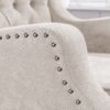 Accent Chair, Living Room Chair, Footrest Chair Set With Vintage Brass Studs, Button Tufted Upholstered Armchair For Living Room, Comfy Reading Chair For Bedroom, Reception Room - Beige - Image 22