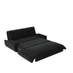 Queen Pull Out Sofa Bed, 3 In 1 Convertible Sleeper Sofa Multifunctional Velvet Loveseat Bed - Black