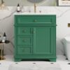 30" Bathroom Vanity With Sink, 1 Tip Out Drawer, 3 Drawers, Door Shelf, Soft Closing Door - Green - Image 2