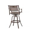 Cast Aluminum Swivel Bar Stool With Footrest - Copper - Image 6