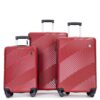 3 Piece Luggage Sets Lightweight Suitcase With Two Hooks, Spinner Wheels, (20/24/28) - Red - Image 13