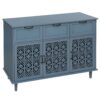 3 Door 3 Drawer Cabinet, American Furniture, Suitable For Bedroom, Living Room, Study - Blue - Image 11