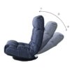 Adjustable Japanese Reclining Floor Chair Sofa With Metal Frame For Living Room & Balcony - Navy - Image 7