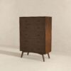Caroline - Mid-Century Modern Dresser 5 Drawer - Dark Brown - Image 5