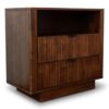 Lola - Mid-Century Modern Nightstand 2 Drawer Bed Side Table - Dark Brown - Image 9