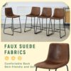 (Set of 2) Retro Bar Chairs, Comfortable Stools Suitable For Industrial And Vintage Style Settings - Brown - Image 10