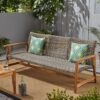 Outdoor 3 Seater Sofa With Rattan Cover - Gray - Image 2