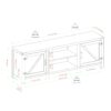 Rustic Farmhouse Double Barn Door 70" TV Stand For 80" TVs With Center Shelves - Gray Wash - Image 6