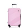 3 Piece Luggage Sets Lightweight Suitcase With Two Hooks, Spinner Wheels, (20/24/28) - Pink - Image 6