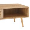 41.34" Rattan Coffee Table, Sliding Door For Storage, Solid Wood Legs, Modern Table For Living Room - Natural - Image 14