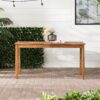 Contemporary Slat Top Outdoor Dining Table - Brown - Image 6