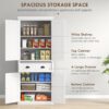 Homcom - 72" Kitchen Pantry, Tall Storage Cabinet, Freestanding Cupboard With Drawer, Doors And Adjustable Shelves - White - Image 4