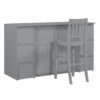 Twin Size Murphy Bed With Drawers, Cabinets, USB Ports Material - Gray - Image 2