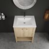 Modern 24" Freestanding Bathroom Vanity With Ceramic Sink And Soft Closing Doors - Oak - Image 7