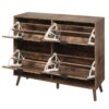 4 Door Shoe Rack, Freestanding Modern Shoe Storage Cabinet, For Entryway - Burly Wood - Image 14