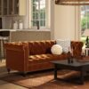 Alto - Tufted Chesterfield Sofa - Burnt Orange - Image 6