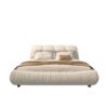 King Size Luxury Upholstered Platform Bed With Oversized Padded Backrest And Solid Wood Frame, Suitable For Multiple Heights Of Mattresses - Beige - Image 11