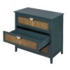 3 Drawer Cabinet - Natural Rattan, Suitable For Bedroom - Green - Image 16