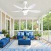 42" Ceiling Fan With Light And Remote Cotnrol 6 Speeds DC Reversible Motor - White - Image 5
