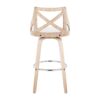 Charlotte - Farmhouse Fixed Height Barstool With Swivel Round Chrome Footrest (Set of 2) - White Washed / Cream - Image 5