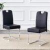 (Set of 4) Thickened Dining Chairs With Built In Spring Packages And Ergonomic Design Perfectly Blending Comfort And Elegance - Black - Image 7
