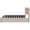 Queen Size Upholstered Platform Bed With 2 Drawers And 1 Twin Long Trundle - Dark Beige - Image 10