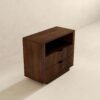 Lola - Mid-Century Modern Nightstand 2 Drawer Bed Side Table - Dark Brown - Image 4