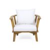 Outdoor Club Chair With Curved Backrest And Frame - White - Image 4
