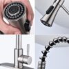Modern Single Handle Spring High Arc Kitchen Faucet With Water Filter System, Stainless Steel - Brushed Nickel - Image 5