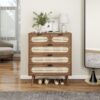 Modern 5 Drawer Accent Storage Cabinet For Living Room, Bedroom, Dining Room, Or Study - Walnut - Image 2