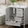 Bathroom Vanity, Modern Bathroom Cabinet With Sink Combo Set, Bathroom Storage Cabinet With A Soft Closing Door And 3 Drawers, Solid Wood Frame - Gray - Image 27