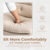 Large Size Armless Home Office Desk Chair Vanity Chair No Wheels - Beige - Image 4