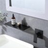 Modern Stainless Steel Waterfall Bathroom Sink Faucet With Single Handle Wall Mount - Matte Black - Image 6