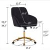 Adjustable Office Chair, Ergonomic Swivel Chair Velvet, Comfortable For Long Sitting - Black - Image 10
