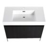 Minimalist 36" Freestanding Bathroom Vanity With Resin Sink And Storage Cabinet - Dark Oak - Image 14