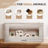 Guinea Pig Cages, Hamster Cage Wood With Independent Storage Cabinet, House For Rat Chinchilla With Guinea Pig Hutch And Bridge, Openable Top With Acrylic Sheets - Natural Wood - Image 5
