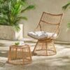 2 Piece Rattan Patio Set With Club Chair And Side Table - Beige / Light Brown - Image 8