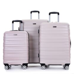 3 Piece Luggage Sets Pc Lightweight & Durable Expandable Suitcase With Two Hooks, Double Spinner Wheels, Tsa Lock, (21/25/29) - Sand