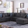 Cooper - 7 Piece Reversible L-Shape Sectional Sofa & Comfort Ottoman, And Cupholder - Dark Gray - Image 7