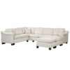 4 Pieces Sectional Sofa With Ottoman With Right Side Chaise - White - Image 6
