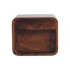 Extra Mini Wall Mounted Curved Nightstand & Open Slot - Brown - Image 3