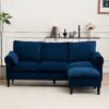 Convertible Combination Sofa, Sofa L Shaped, Sofa With Footstools With Storage Sofa For Living Room, Living Room 3 Seater Combination Sofa - Blue - Image 2